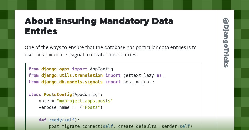 About Ensuring Mandatory Data Entries