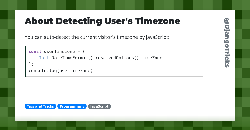 About Detecting User's Timezone