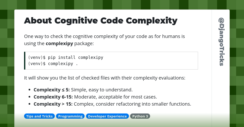About Cognitive Code Complexity