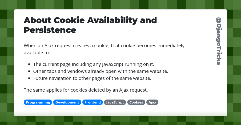 About Cookie Availability and Persistence