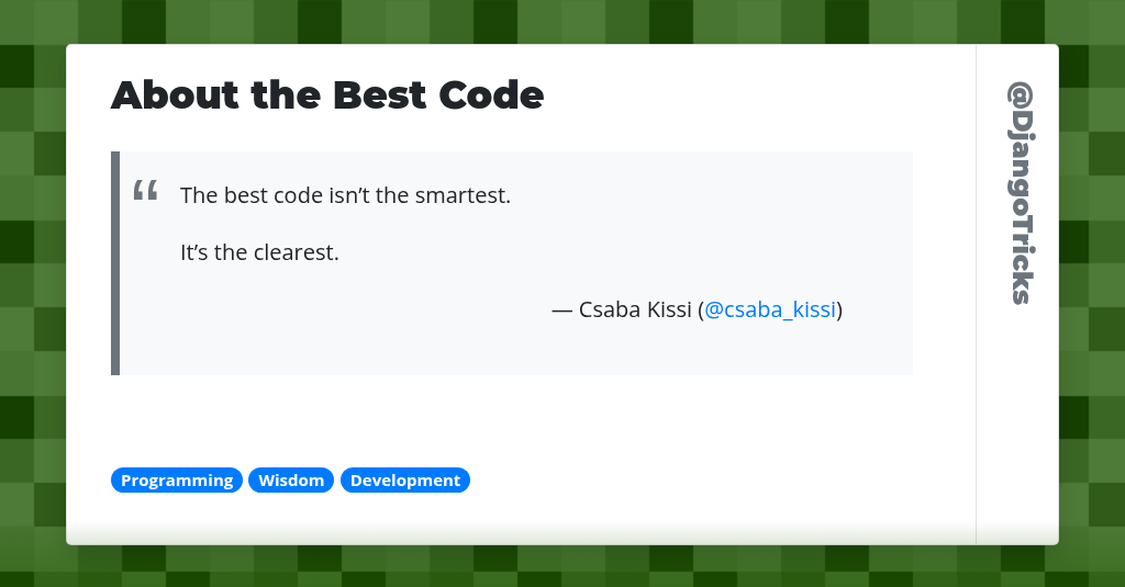 About the Best Code