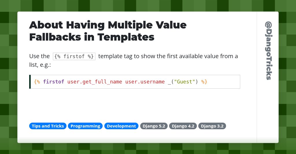 About Having Multiple Value Fallbacks in Templates