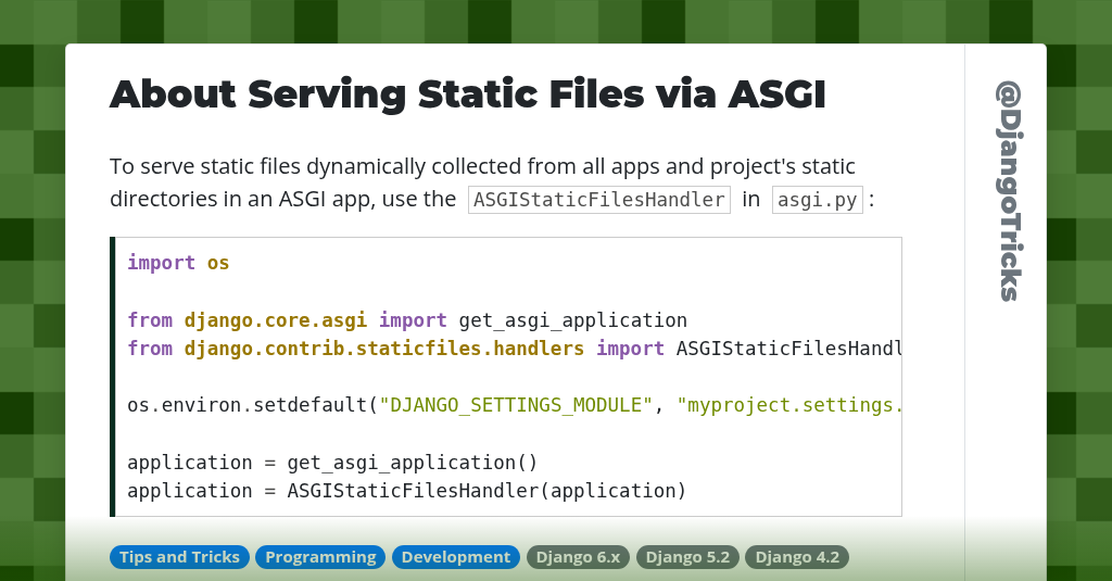 About Serving Static Files via ASGI