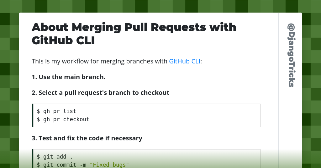 About Merging Pull Requests with GitHub CLI