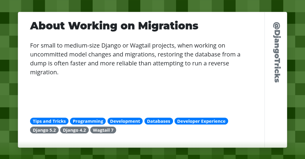 About Working on Migrations