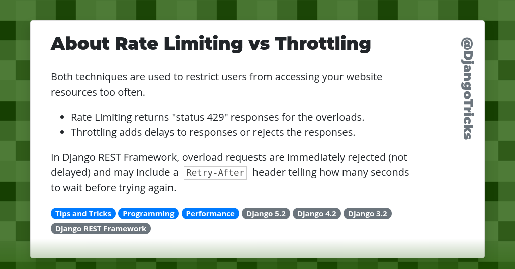 About Rate Limiting vs Throttling