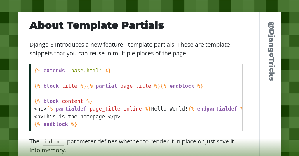 About Template Partials