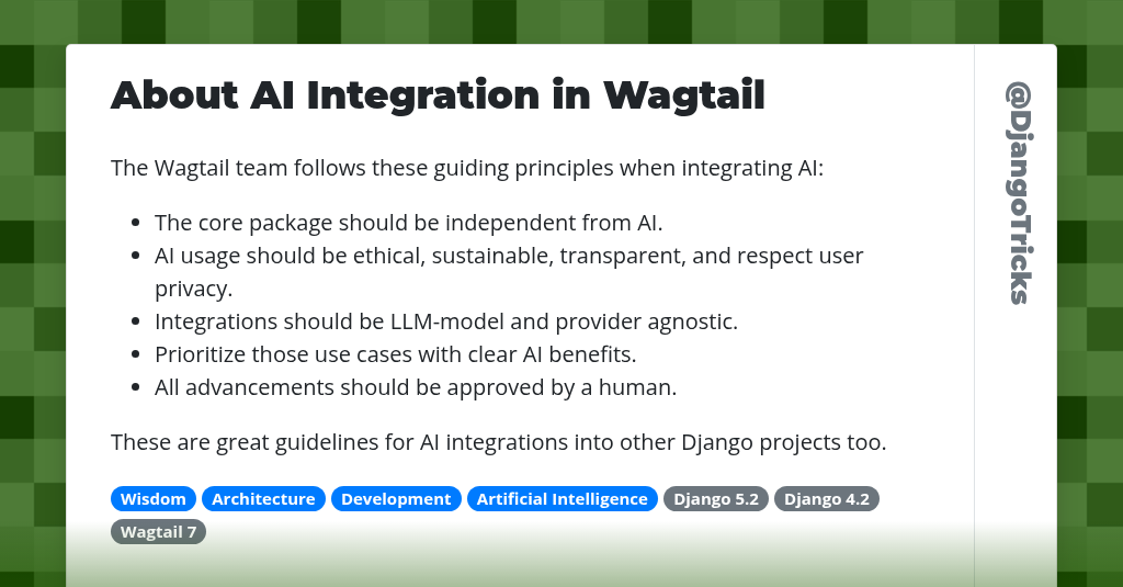 About AI Integration in Wagtail