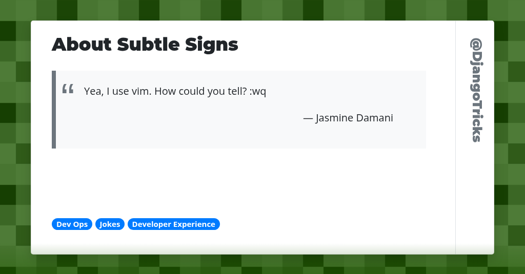 About Subtle Signs