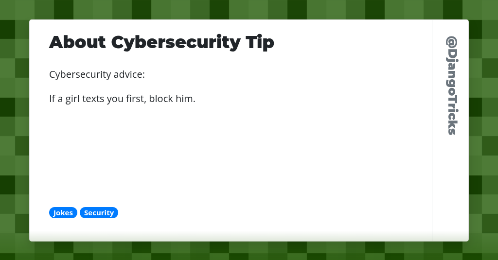 About Cybersecurity Tip