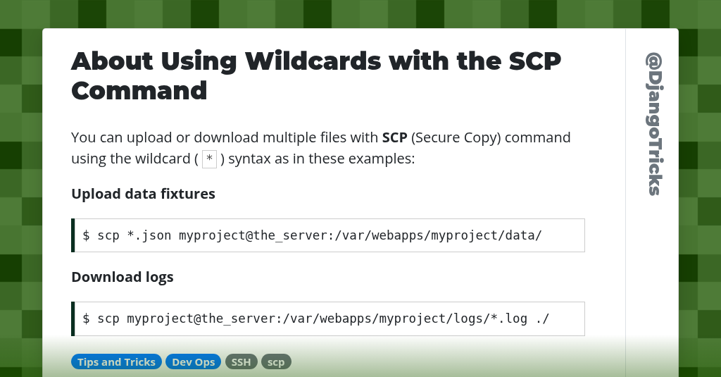 About Using Wildcards with the SCP Command
