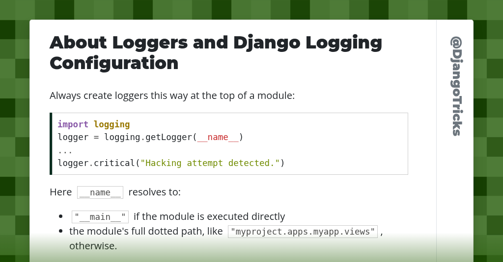 About Loggers and Django Logging Configuration