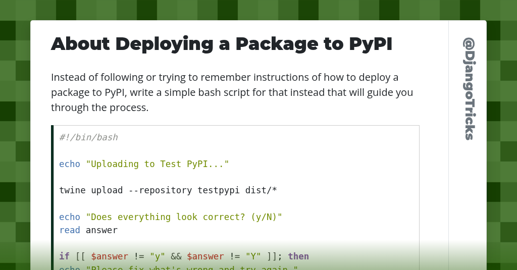 About Deploying a Package to PyPI