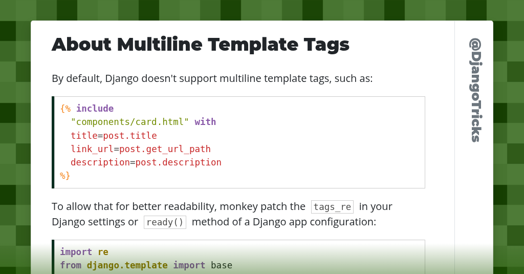 About Multiline Template Tags