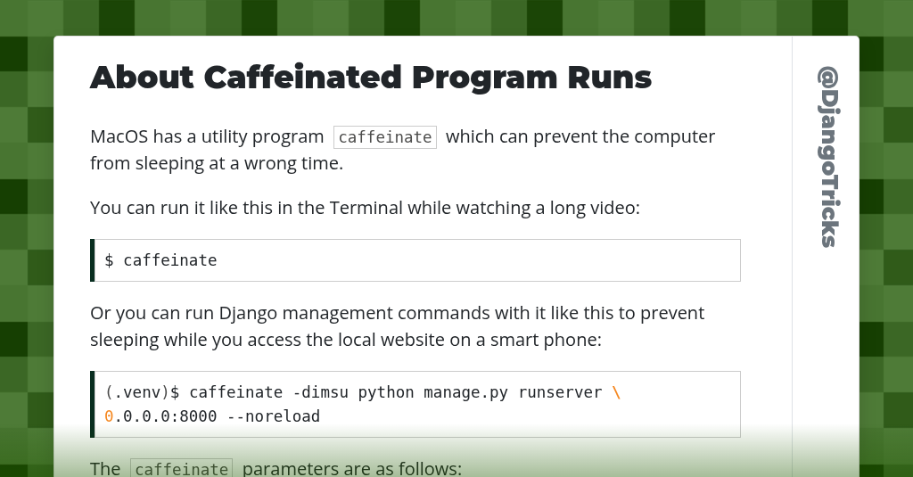 About Caffeinated Program Runs
