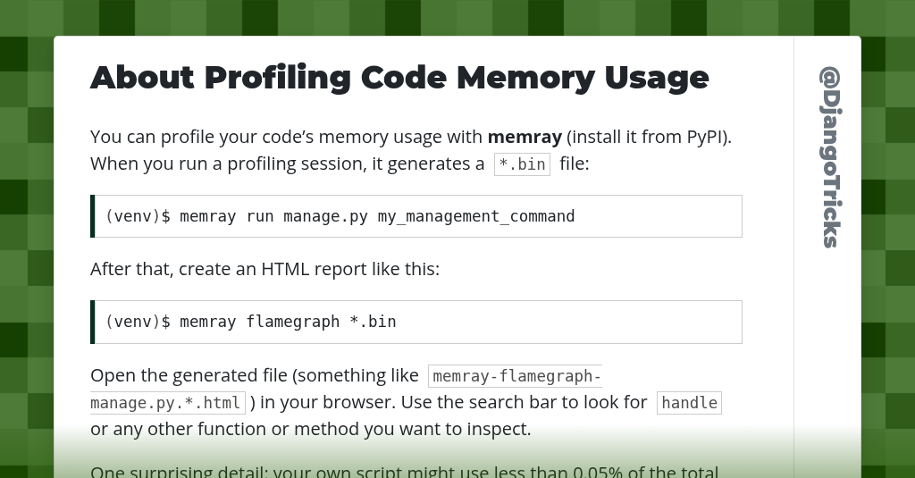 About Profiling Code Memory Usage