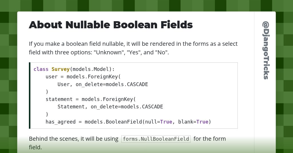 About Nullable Boolean Fields