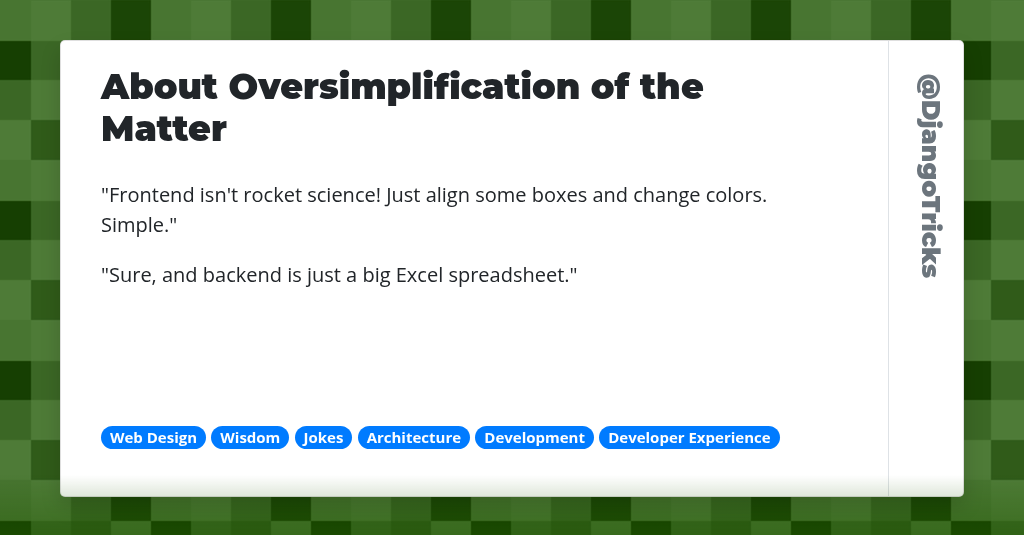 About Oversimplification of the Matter